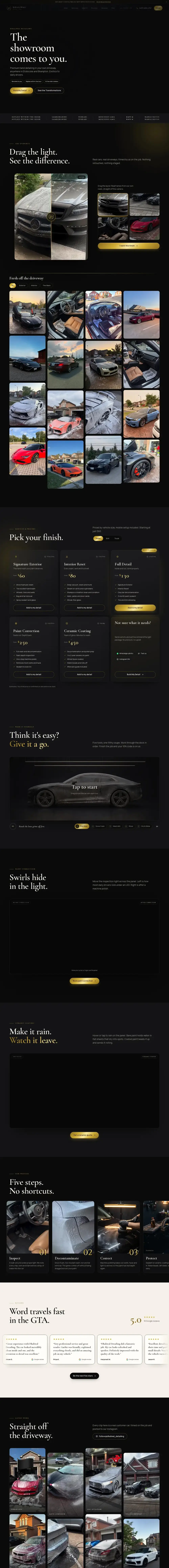 Full-page screenshot of the Dhaliwal Detailing website on desktop